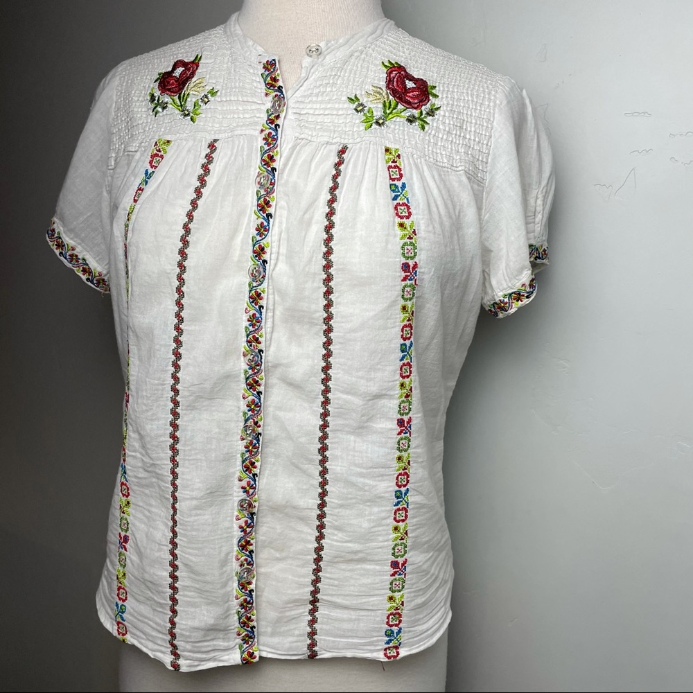 Johnny Was Blouse Rose Embroidered - Picture 5 of 14